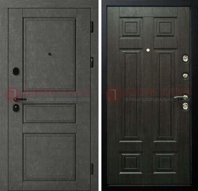 Серая стальная дверь с классическими МДФ ДМ-456